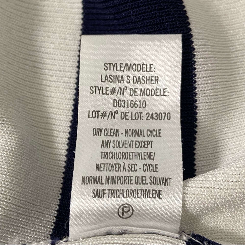 Theory Womens Lasina Striped Sleeveless Bodycon Dress Blue White Knit size XS - Picture 11 of 11